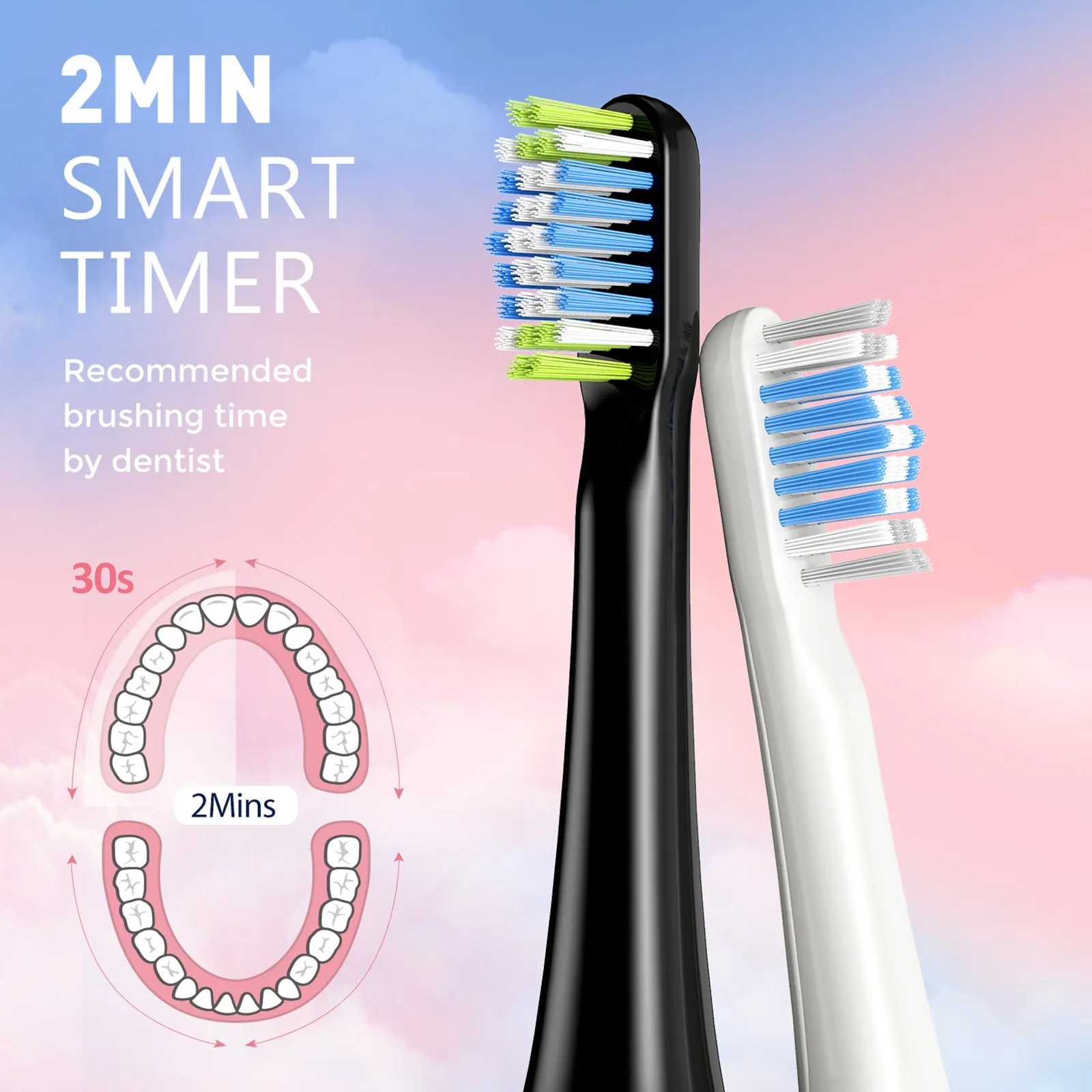 142AW DUO Electric Toothbrushes Adults WHITE&BLACK