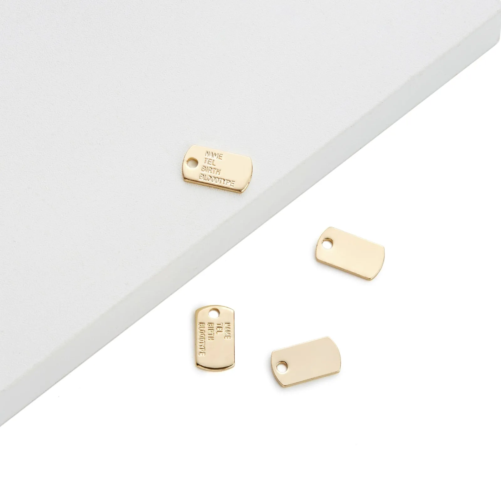 14K Gold Plated Rectangle Lettering Pendant (20pcs)