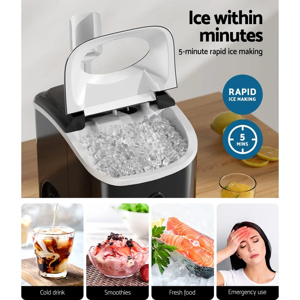 15kg Fast Nugget Ice Maker, Alarms, Compact - Devanti