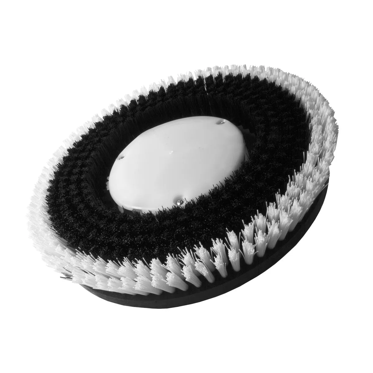 15" Floor Buffer Carpet Scrubbing Brush w/ Carpet Glide - White & Black Nylon Bristles (13" Actual Diameter)