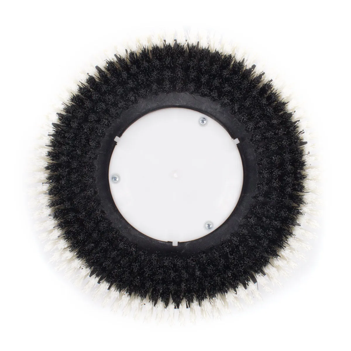 15" Floor Buffer Carpet Scrubbing Brush w/ Carpet Glide - White & Black Nylon Bristles (13" Actual Diameter)