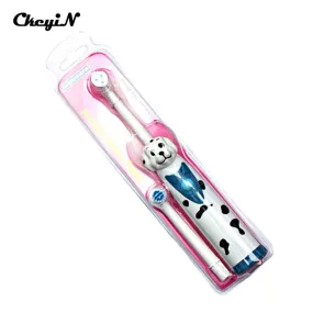 2 Heads Replaceable Electric Automatic Toothbrush for Children Cartoon Tooth Brush Baby Kid Dental Care Massage Whitening