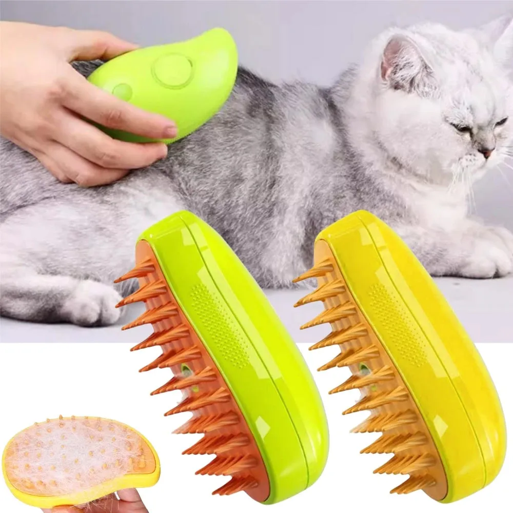 3 In 1 Cat Steamer Brush Steamy- Hair Brushes and Massages