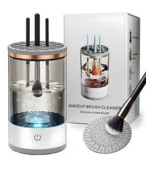 3 In 1 Makeup Brush Cleaner - Automatic Cosmetic Brush Cleaning Machine with Spinning Brush Clean Mat - USB Charging, Fits All Sizes