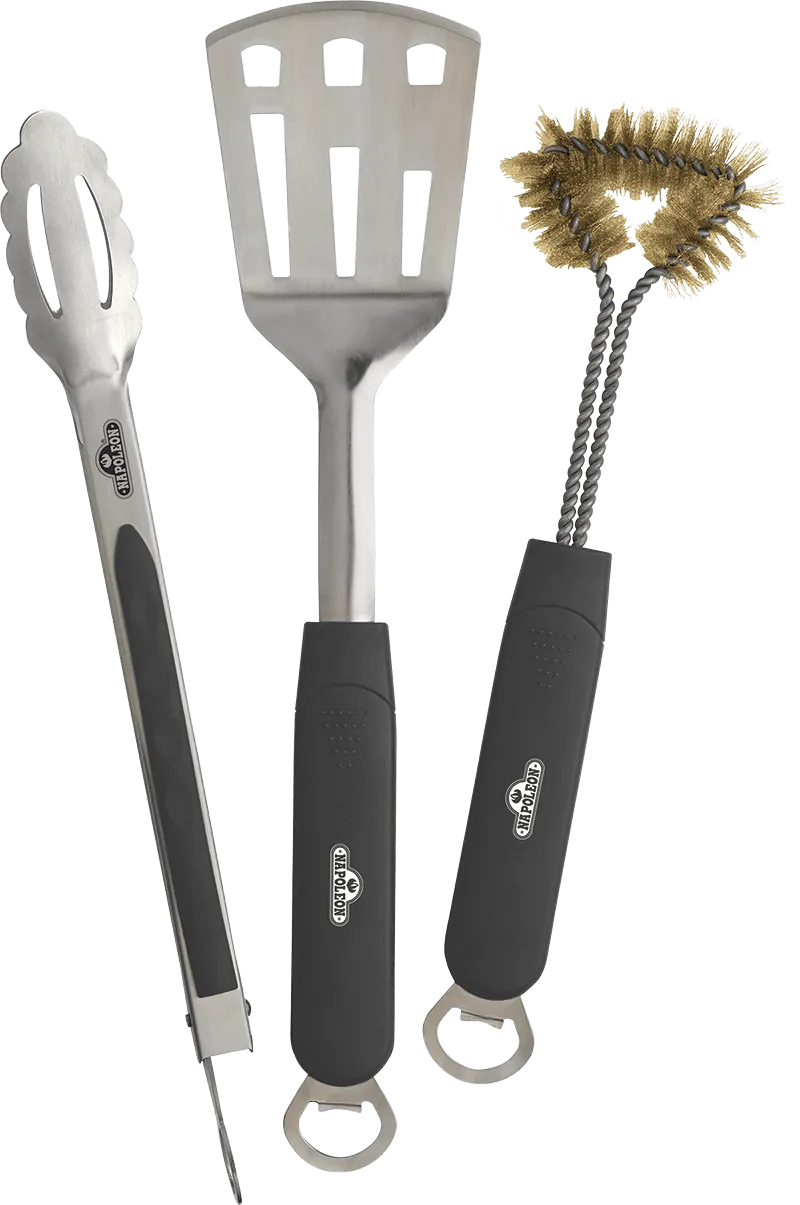 3 pc. Compact Stainless Steel BBQ Tool Set