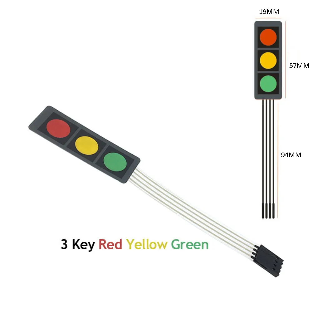 3 Switch Keypad Membrane Switch DIY Keyboard Red/Yellow/Green