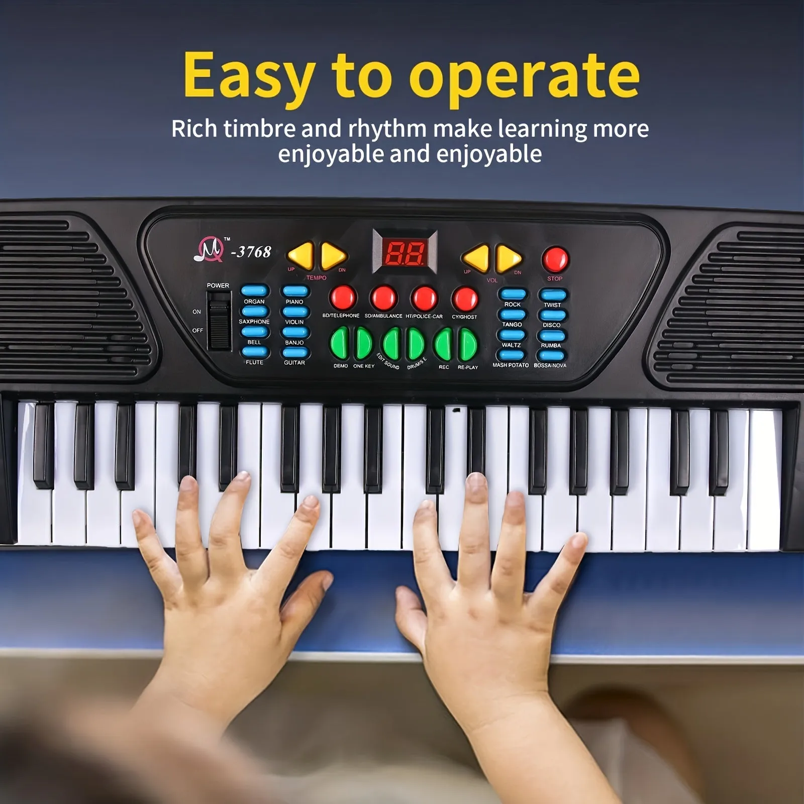 37Key Electronic Kids Piano with Microphone  Perfect Gift Idea