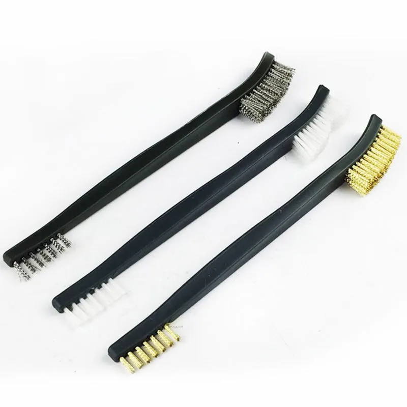 3pc Mini Wire Brush Set Rust Paint Metal Cleaner