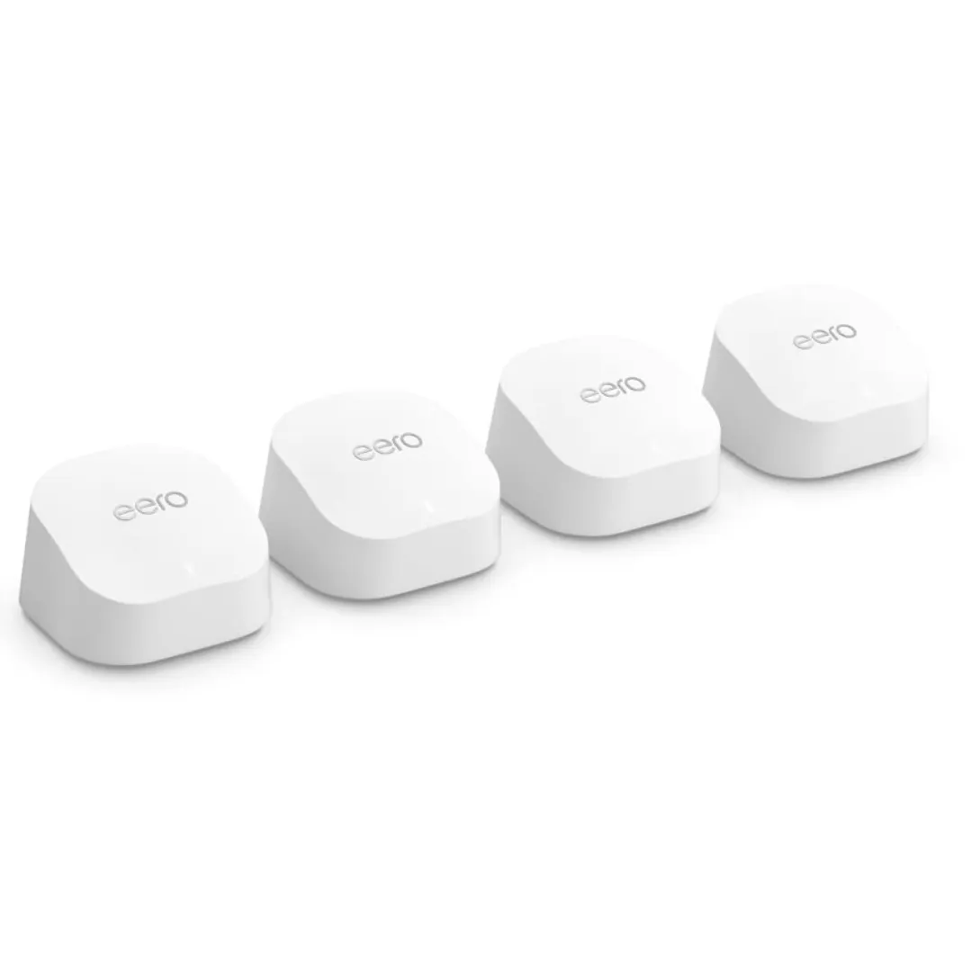 4-Pack Amazon Eero 6  AX3000 WiFi 6 Gigabit Mesh Router System