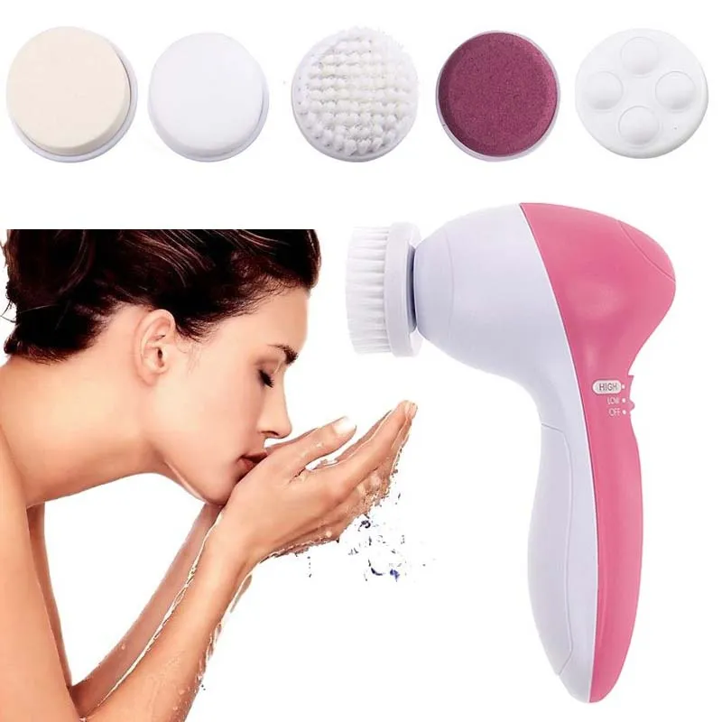 5 in 1 facial massager Cleansing Face Brush Facial Skin Cleanser Machine Dynamic Face deep clean Massager Cleansing Instrument