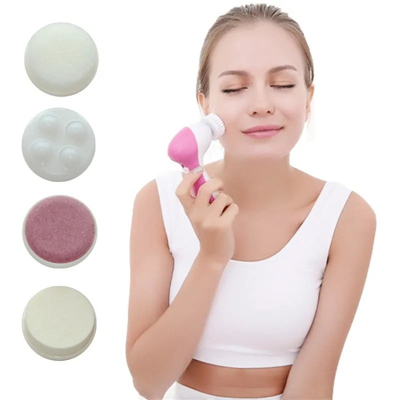 5 in 1 facial massager Cleansing Face Brush Facial Skin Cleanser Machine Dynamic Face deep clean Massager Cleansing Instrument