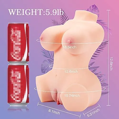 5.9lb Handhold Realistic Love Doll with Boobs Anus Pussy Male Stroker Masturbator