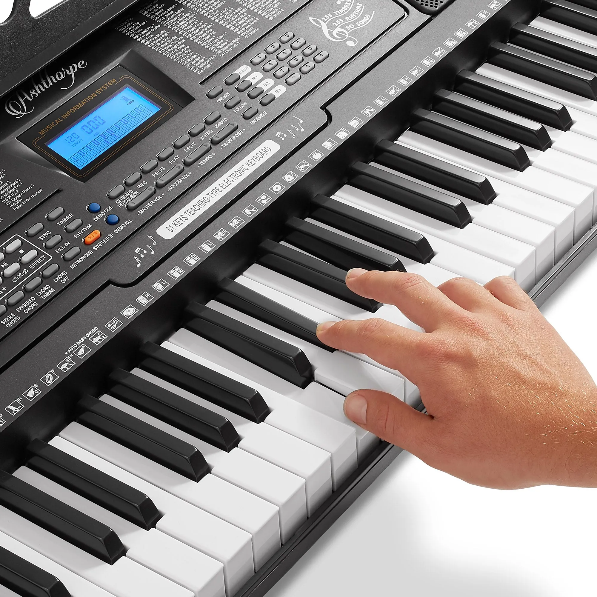 61-Key Digital Keyboard Piano with Full-Size Keys - Beginner Kit