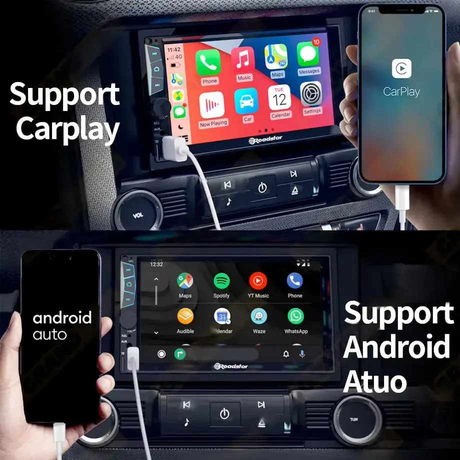 7 Inch Roadstar MP5 Double Din With Apple Carplay & Android Auto