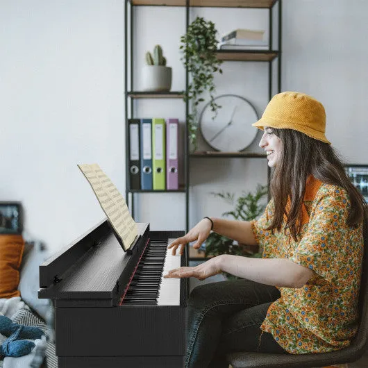 88 Key Full Size Electric Piano Keyboard with Stand 3 Pedals MIDI Function-Black