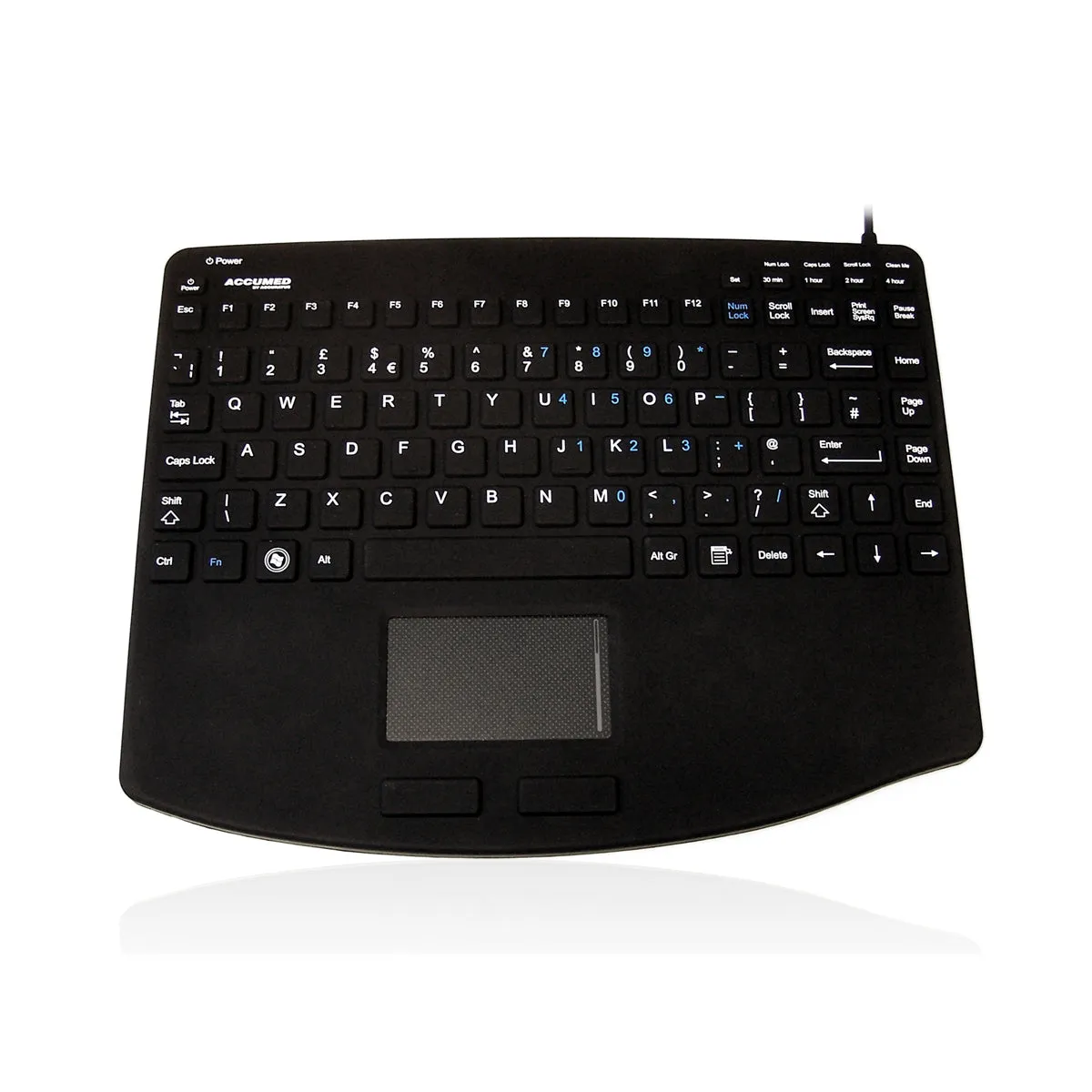 AccuMed KYBNA-540VESA IP67 Keyboard with Integrated Touchpad and Optional Backlighting