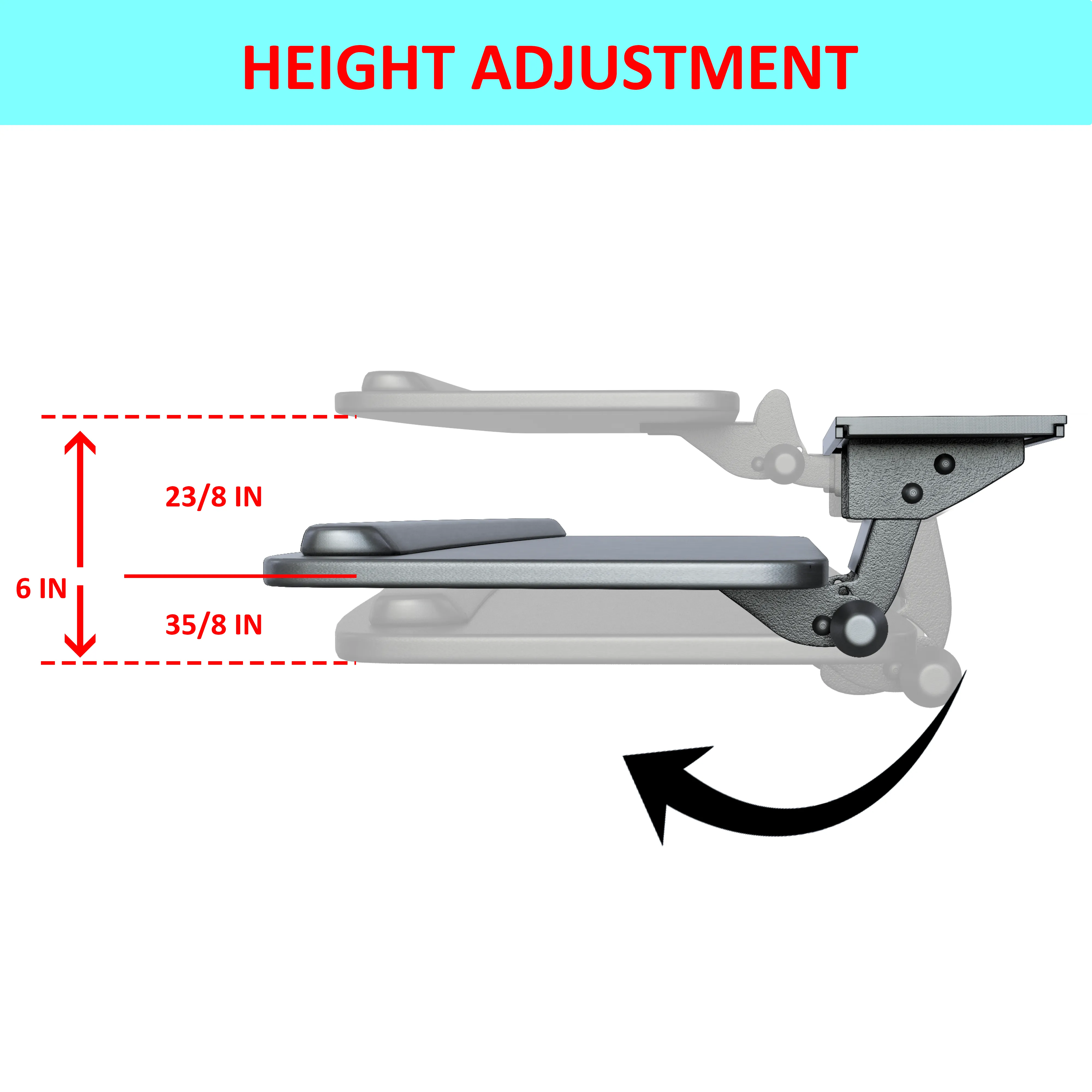 Adjustable Keyboard Tray (AKT01) with Height and Swivel Adjustments