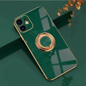 Aere Luxury Plated iPhone Case With Ring For Series 14-16