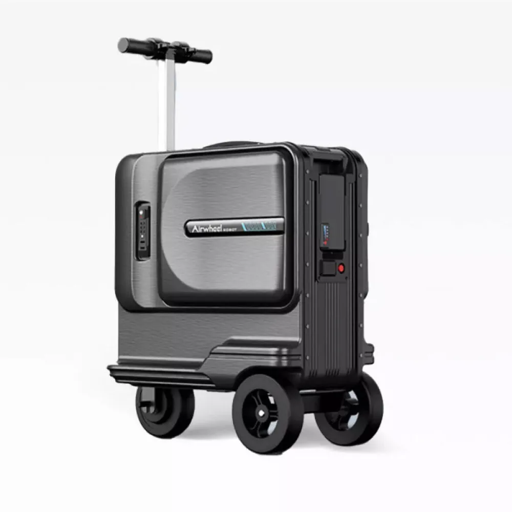 Airwheel SE3T - Electric Luggage Scooter - Black | Extra-Large Smart Riding Suitcase with Removable Battery