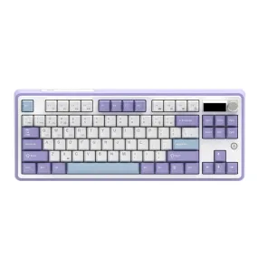 Ajazz AK870 White Purple Mechanical keyboard With Screen RGB Wired&Wireless (KTT Hyacinth switch)