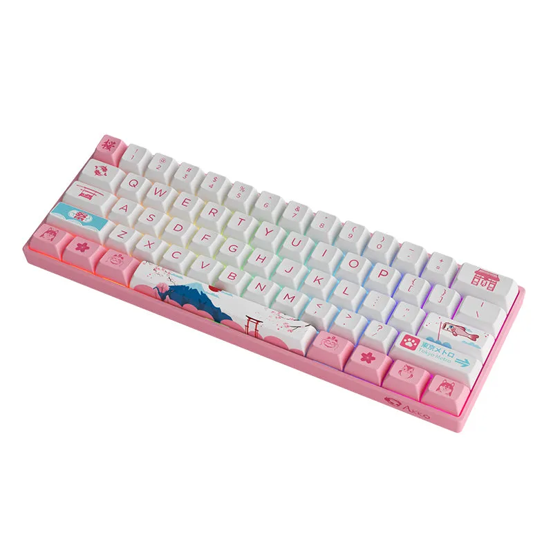 Akko 61K World Tour Tokyo R2 3061S RGB Gateron Jelly Pink Switch Keyboard