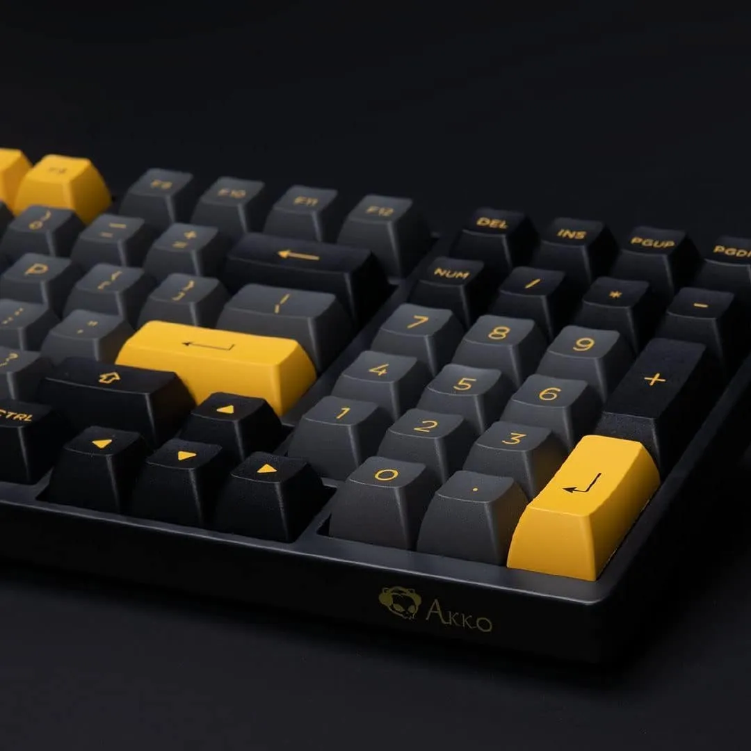 Akko Black & Gold 3098B Plus Hot-swappable Wireless Mechanical Keyboard with RGB Backlight, PBT Keycaps