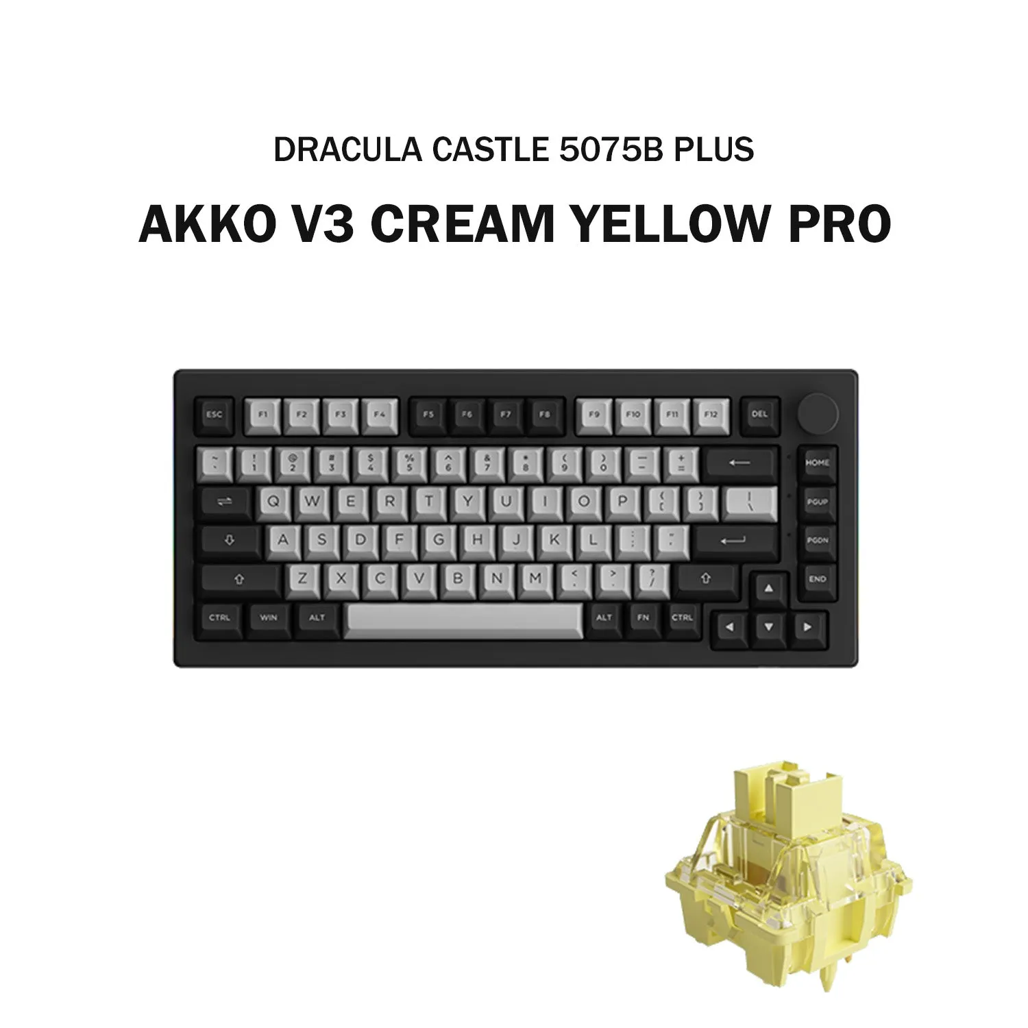 Akko Dracula Castle 5075B Plus Wireless Mechanical Gaming Keyboard with PBT Keycaps, RGB, 2.4GHz, Bluetooth, Compact