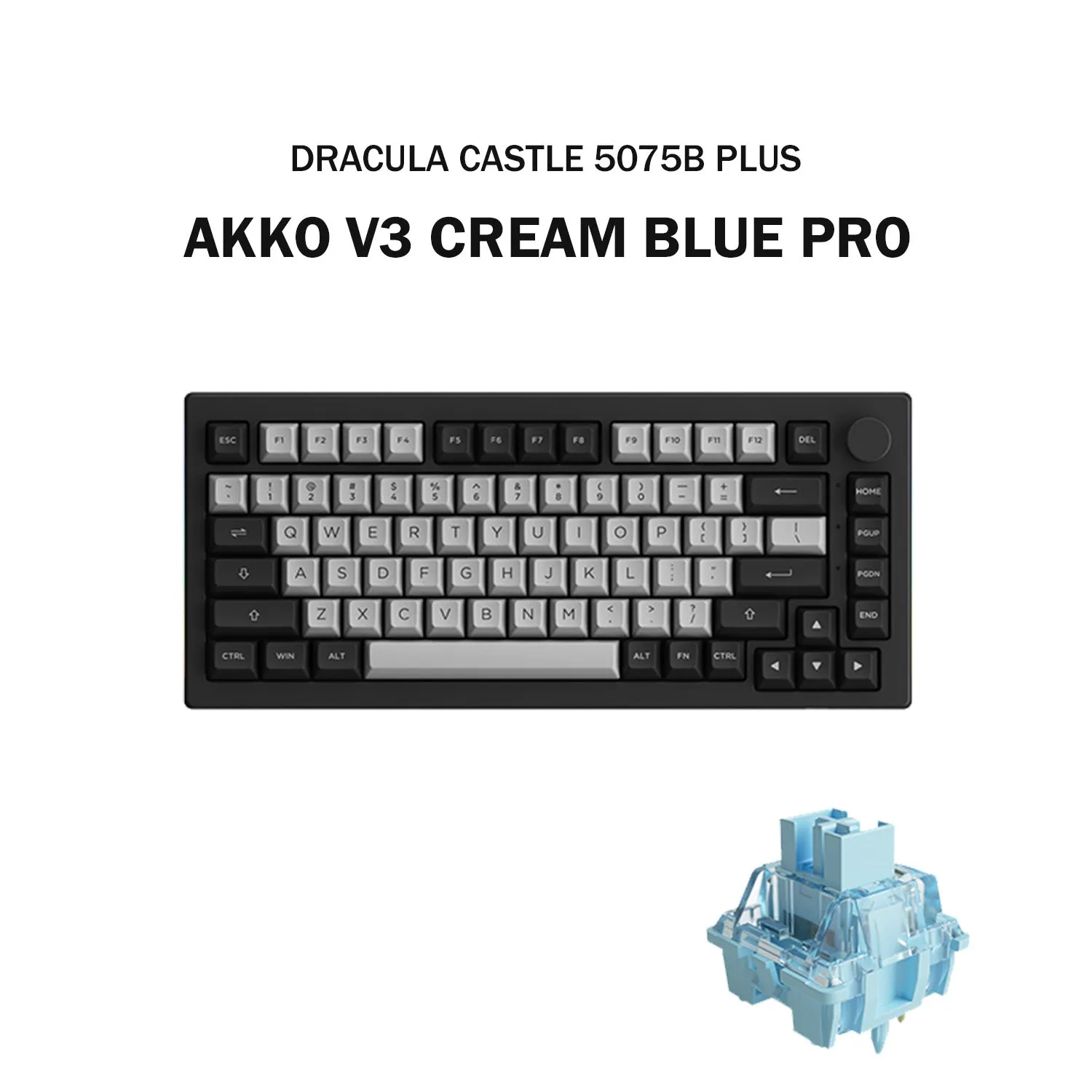 Akko Dracula Castle 5075B Plus Wireless Mechanical Gaming Keyboard with PBT Keycaps, RGB, 2.4GHz, Bluetooth, Compact