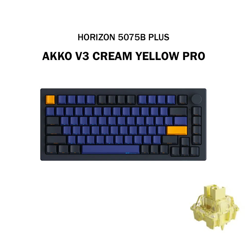 Akko Horizon 5075B Plus SP Wireless Mechanical Gaming Keyboard with PBT Side Keycaps, RGB, Custom-Knob