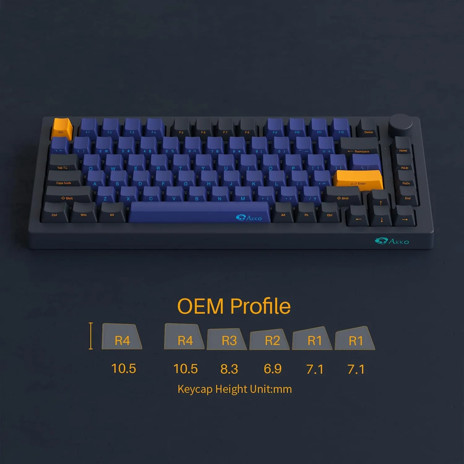 Akko Horizon 5075B Plus SP Wireless Mechanical Gaming Keyboard with PBT Side Keycaps, RGB, Custom-Knob