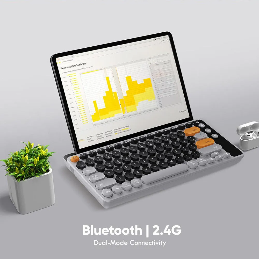 Alcatroz JellyBean AirDock 2 Bluetooth, 2.4G Wireless Multi-Device Rechargeable Keyboard with Gadget Dock