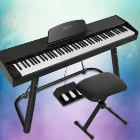 Alpha 88 Keys Electronic Piano Keyboard Digital Electric w/ Stand Stool Weighted