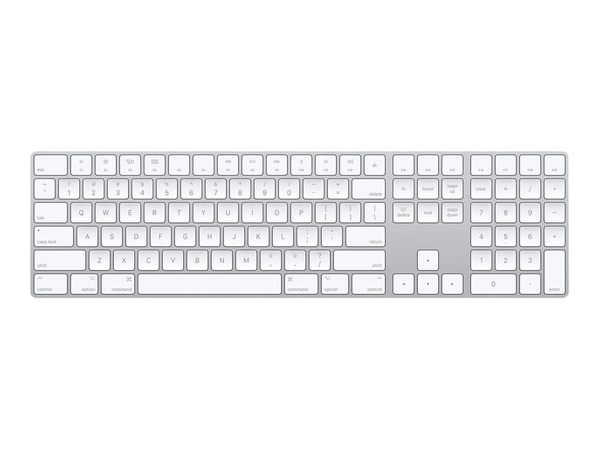 Apple Magic Keyboard With Numeric Keypad - Keyboard - Wireless - Bluetooth - Qwerty - Danish - Silver