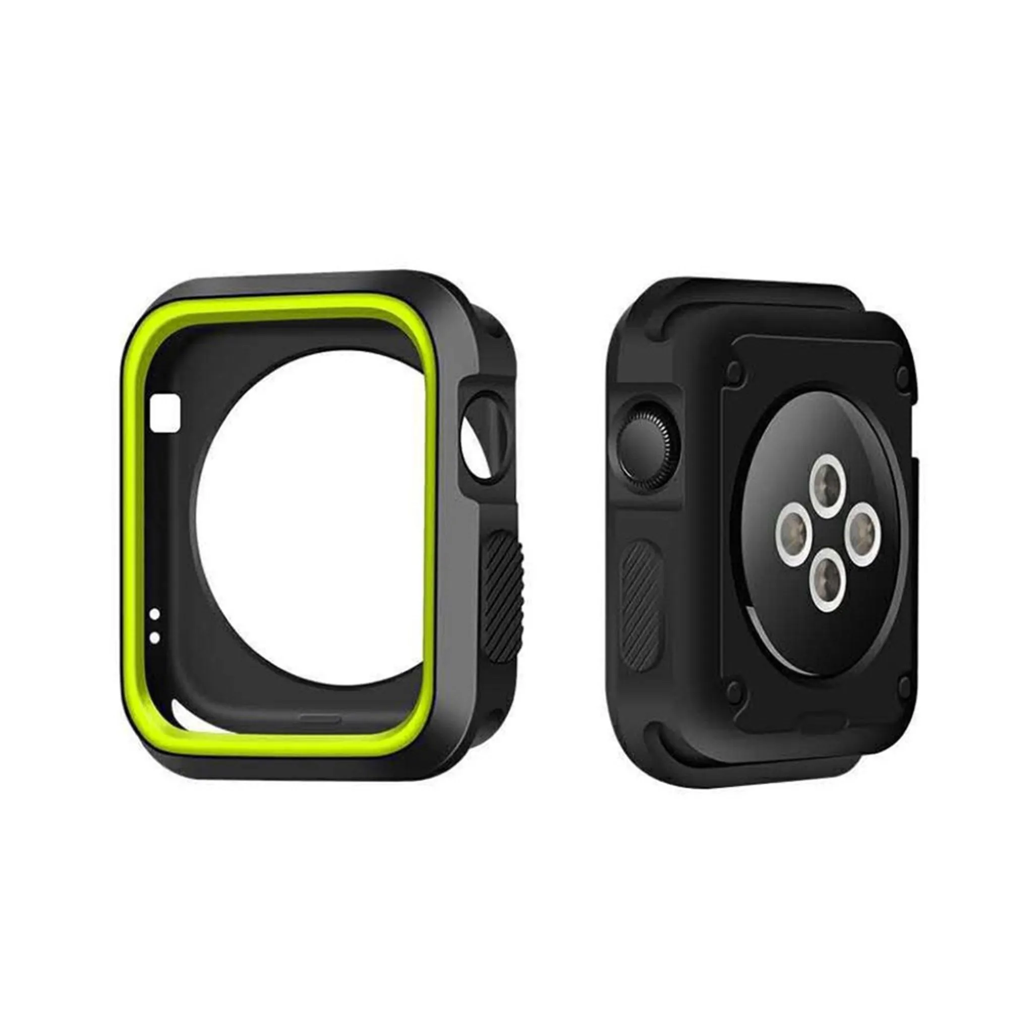 Apple Watch 38mm double color soft silicone case - Black   Green