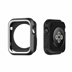 Apple Watch 38mm double color soft silicone case - Black   White