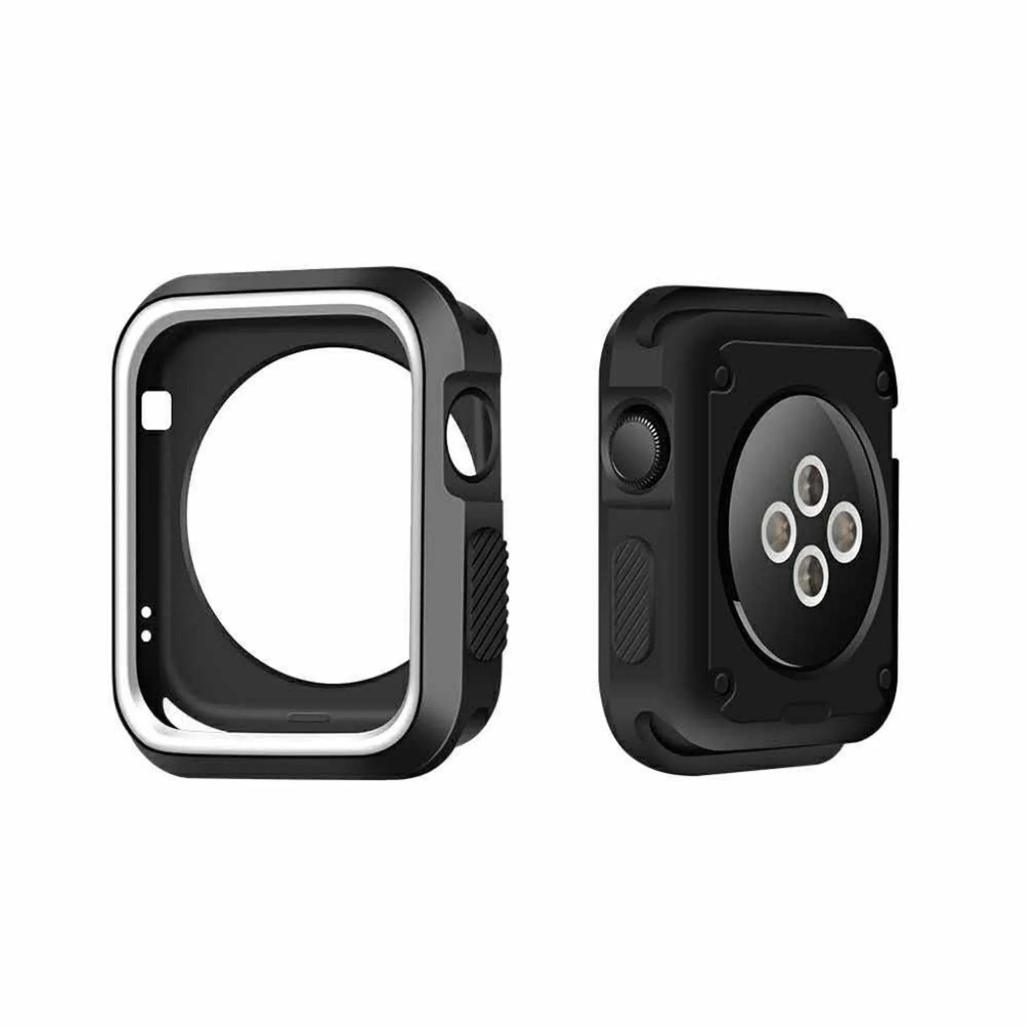 Apple Watch 38mm double color soft silicone case - Black   White