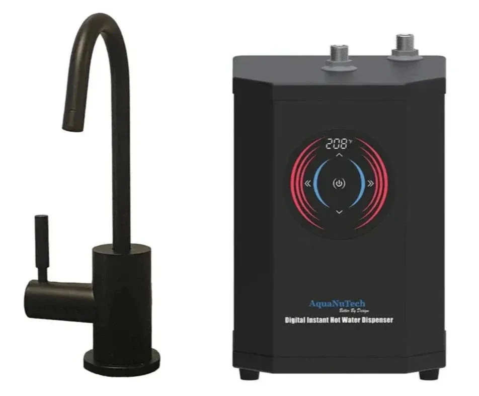 AquaNuTech Digital Instant Hot Water Dispenser with Hot Only Contemporary C-Spout Faucet New