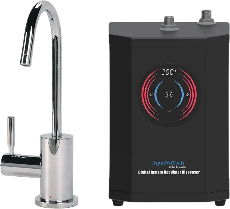 AquaNuTech Digital Instant Hot Water Dispenser with Hot Only Contemporary C-Spout Faucet New