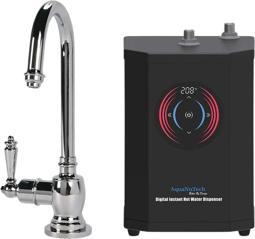 AquaNuTech Digital Instant Hot Water Dispenser with Hot Only Traditional C-Spout Faucet New