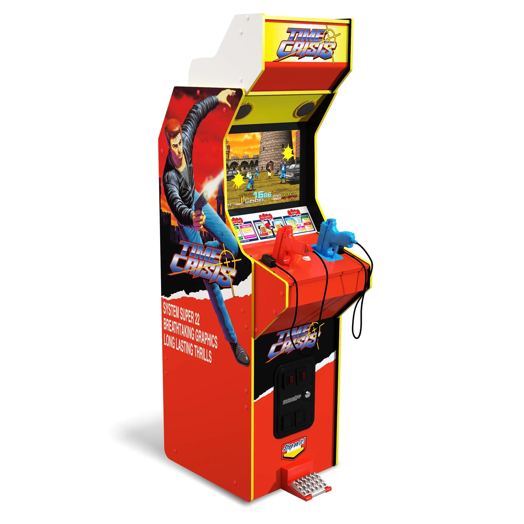 Arcade1Up 17" Screen Multiplayer TIME Crisis Arcade Machine w/ Stand Up Cabinet