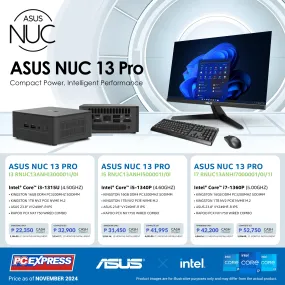 ASUS NUC 13 Pro (RNUC13ANHI500001I/0I) Intel® Core™ i5 Mini Desktop (Asus Monitor)