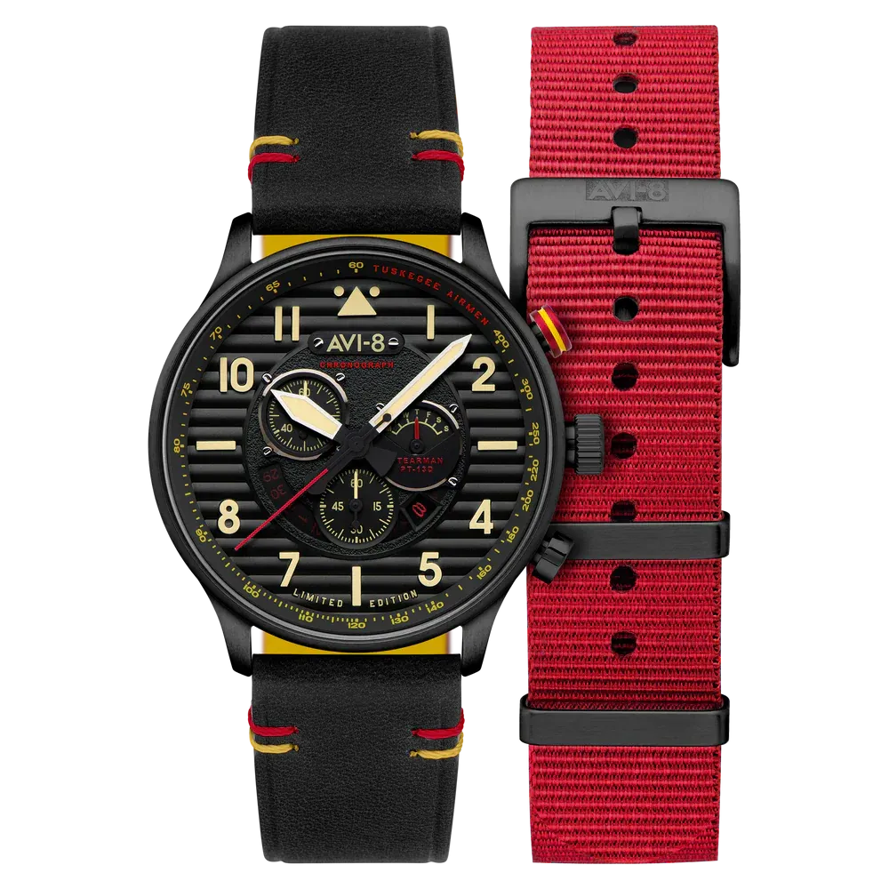 AVI-8 Flyboy Spirit Of Tuskegee Black Mens AV-4109-01