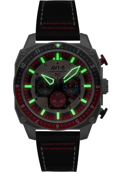 AVI-8 Hawker Hunter Atlas Men's Red Watch AV-4100-03