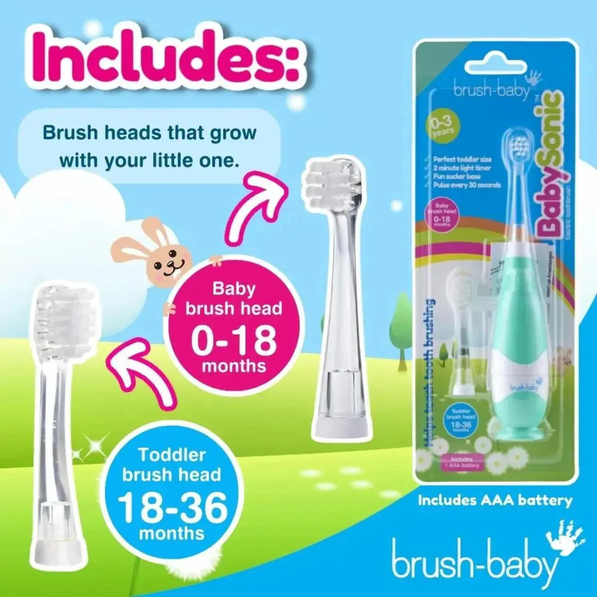 BabySonic® Pink Electric Toothbrush for Toddlers