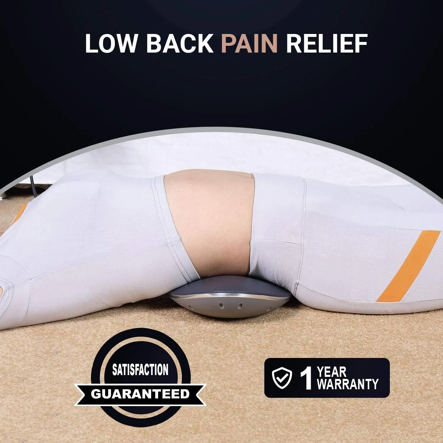 Back Pain Relief-Low Back Stretcher with Vibration Massage, Infrared Heat, and Air Pressure Spinal Decompression