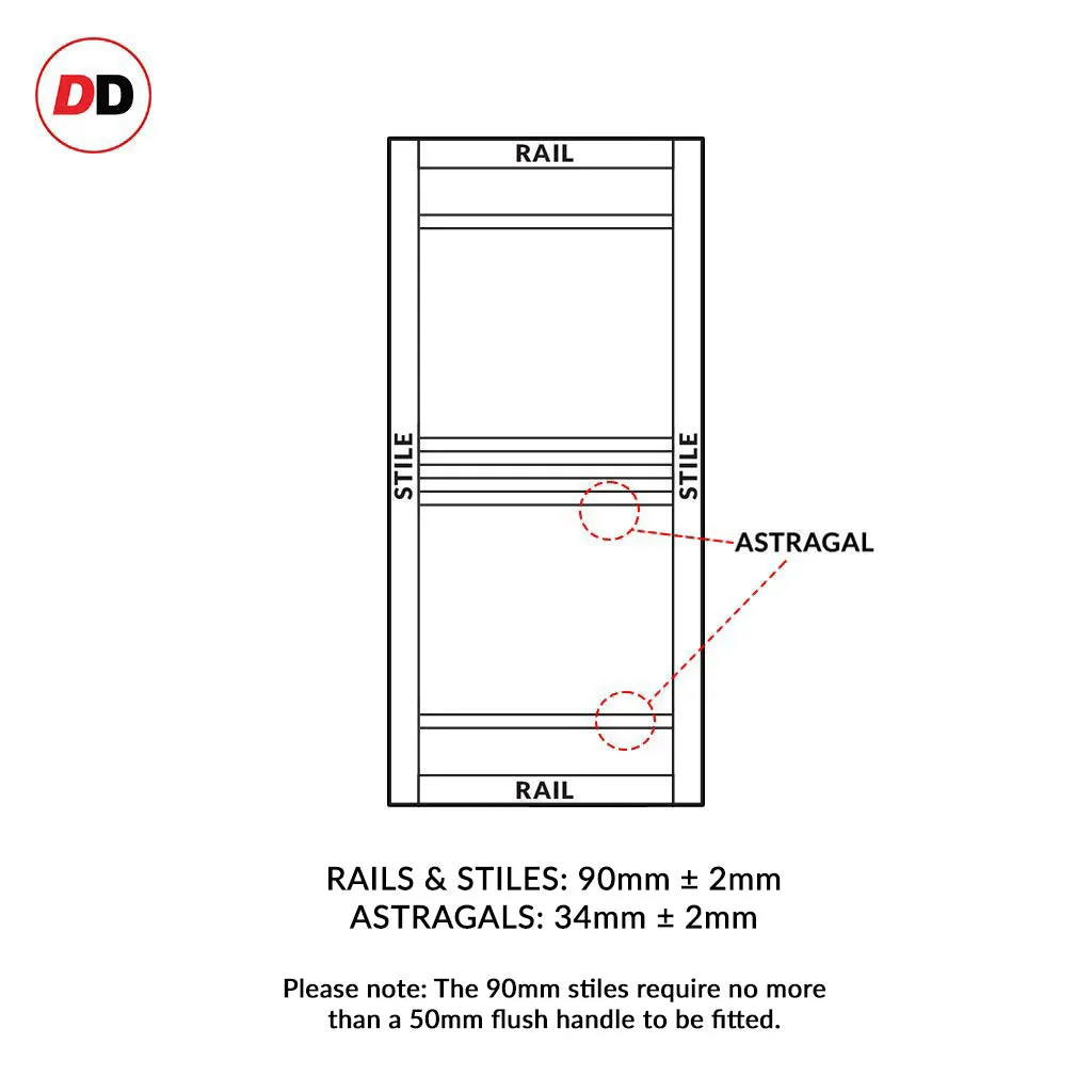 Bespoke Handmade Eco-Urban® Colorado 6 Panel Single Evokit Pocket Door DD6436 - Colour Options