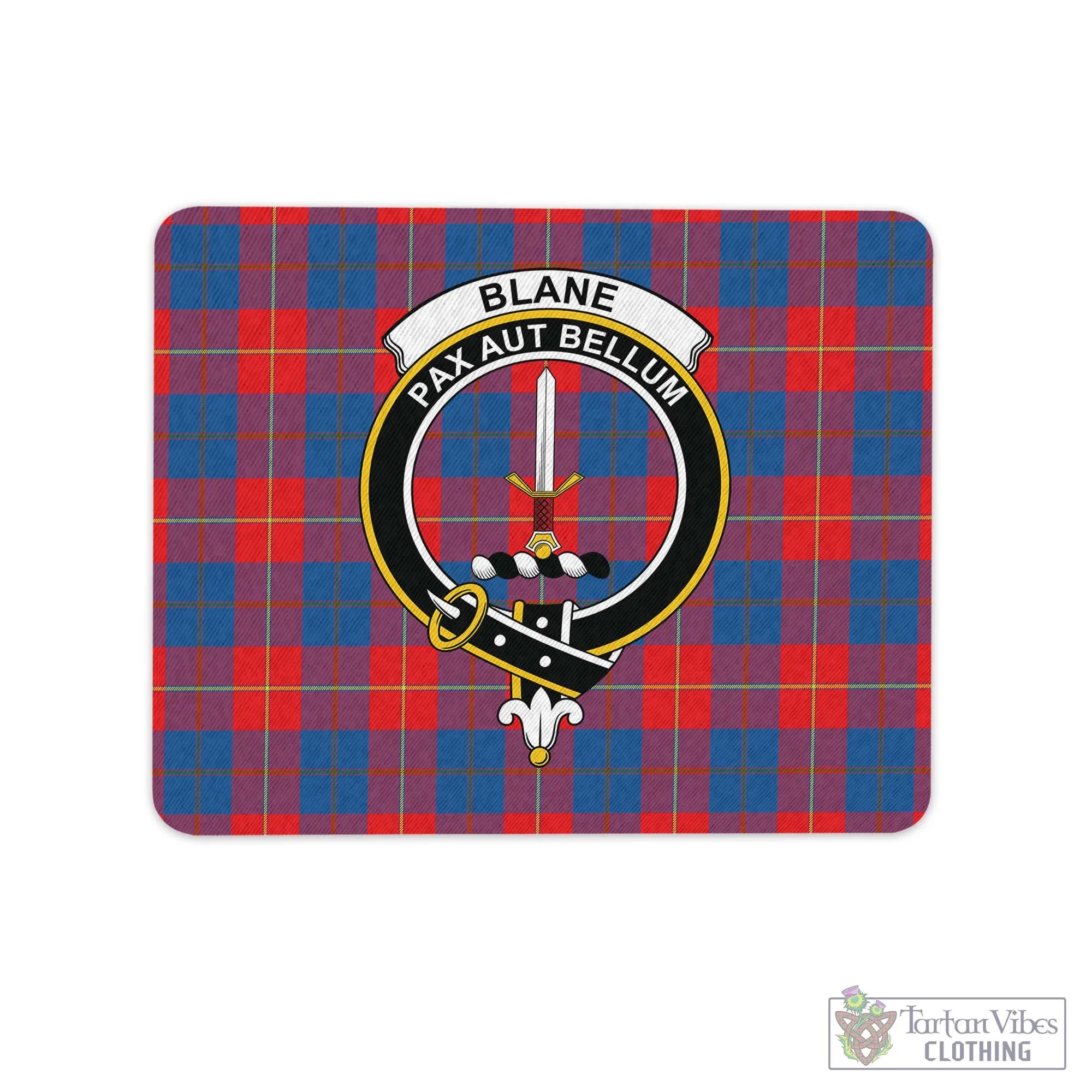 Blane Tartan Mouse Pad with Family Crest