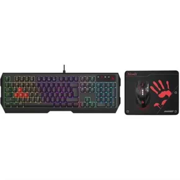 Bloody B1700 NEON Gaming Desktop Keyboard Mouse - Black