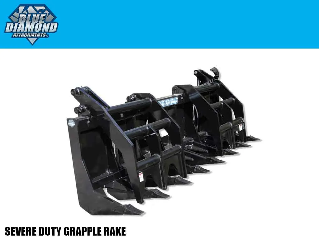 BLUE DIAMOND severe duty grapple rake for skid steers