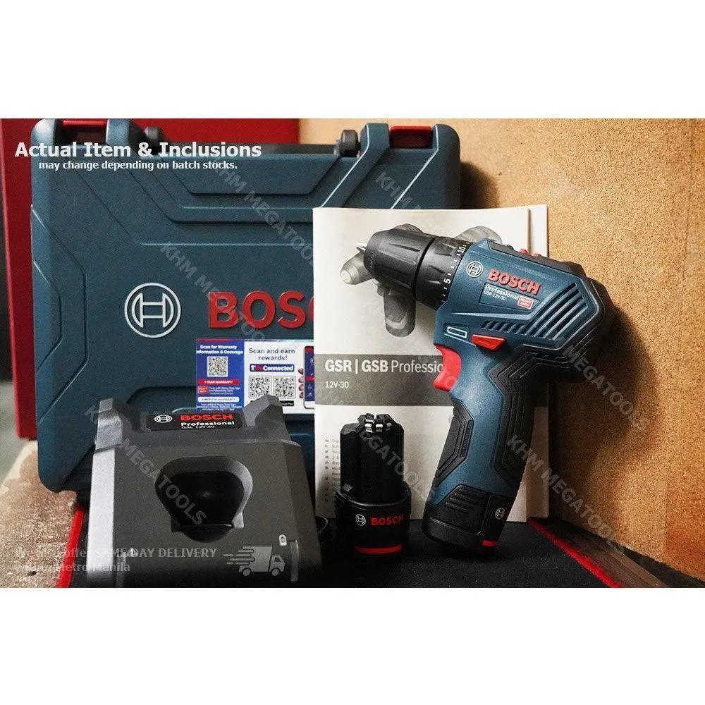 Bosch GSR 12V-30 Cordless Brushless Drill - Driver 10mm (3/8") 12V